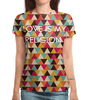 Заказать женскую футболку в Москве. Футболка с полной запечаткой (женская) Любовь-моя религия от CoolDesign - готовые дизайны и нанесение принтов.