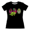 Заказать женскую футболку в Москве. Футболка с полной запечаткой (женская) Динозавры от Amerikanka - готовые дизайны и нанесение принтов.