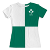 Заказать женскую футболку в Москве. Футболка с полной запечаткой (женская) Ирландия регби от rugby - готовые дизайны и нанесение принтов.