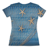 Заказать женскую футболку в Москве. Футболка с полной запечаткой (женская) Морские звезды от Violet - готовые дизайны и нанесение принтов.
