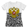 Заказать женскую футболку в Москве. Футболка с полной запечаткой (женская) Цветы и герб от THE_NISE  - готовые дизайны и нанесение принтов.