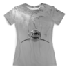 Заказать женскую футболку в Москве. Футболка с полной запечаткой (женская) Акула от Violet - готовые дизайны и нанесение принтов.
