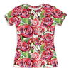 Заказать женскую футболку в Москве. Футболка с полной запечаткой (женская) сад роз от THE_NISE  - готовые дизайны и нанесение принтов.