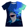 Заказать женскую футболку в Москве. Футболка с полной запечаткой (женская) Sharks от balden - готовые дизайны и нанесение принтов.