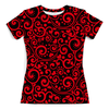Заказать женскую футболку в Москве. Футболка с полной запечаткой (женская)  Красный узор от THE_NISE  - готовые дизайны и нанесение принтов.
