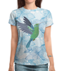 Заказать женскую футболку в Москве. Футболка с полной запечаткой (женская) Hummingbird Design от balden - готовые дизайны и нанесение принтов.