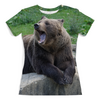 Заказать женскую футболку в Москве. Футболка с полной запечаткой (женская) Медведь от reut.94@mail.ru - готовые дизайны и нанесение принтов.