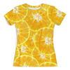 Заказать женскую футболку в Москве. Футболка с полной запечаткой (женская) Апельсины от THE_NISE  - готовые дизайны и нанесение принтов.