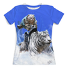 Заказать женскую футболку в Москве. Футболка с полной запечаткой (женская) Белый тигр от ПРИНТЫ ПЕЧАТЬ  - готовые дизайны и нанесение принтов.