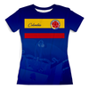Заказать женскую футболку в Москве. Футболка с полной запечаткой (женская) Сборная Колумбии от geekbox - готовые дизайны и нанесение принтов.