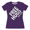 Заказать женскую футболку в Москве. Футболка с полной запечаткой (женская) Free hugs ( for cats) (1) от ПРИНТЫ ПЕЧАТЬ  - готовые дизайны и нанесение принтов.