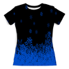Заказать женскую футболку в Москве. Футболка с полной запечаткой (женская) Синие снежинки от THE_NISE  - готовые дизайны и нанесение принтов.