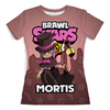 Заказать женскую футболку в Москве. Футболка с полной запечаткой (женская) BRAWL STARS MORTIS от geekbox - готовые дизайны и нанесение принтов.