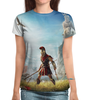 Заказать женскую футболку в Москве. Футболка с полной запечаткой (женская) Assassins Creed Odyssey от Сакурана  - готовые дизайны и нанесение принтов.