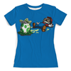 Заказать женскую футболку в Москве. Футболка с полной запечаткой (женская) Mario and Alien / Марио и Чужой от crash - готовые дизайны и нанесение принтов.