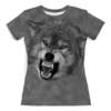 Заказать женскую футболку в Москве. Футболка с полной запечаткой (женская) Оскал волка от weeert - готовые дизайны и нанесение принтов.