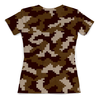 Заказать женскую футболку в Москве. Футболка с полной запечаткой (женская) Brown Pixel от THE_NISE  - готовые дизайны и нанесение принтов.