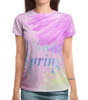 Заказать женскую футболку в Москве. Футболка с полной запечаткой (женская) Sweet Spring (розовый) от Maria Mishina - готовые дизайны и нанесение принтов.