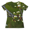 Заказать женскую футболку в Москве. Футболка с полной запечаткой (женская) Весна, яблочные почки от blagoflow@ya.ru - готовые дизайны и нанесение принтов.