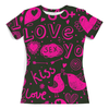 Заказать женскую футболку в Москве. Футболка с полной запечаткой (женская) Love Kiss от THE_NISE  - готовые дизайны и нанесение принтов.