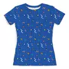 Заказать женскую футболку в Москве. Футболка с полной запечаткой (женская) Blue Abstraction от skynatural - готовые дизайны и нанесение принтов.