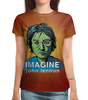 Заказать женскую футболку в Москве. Футболка с полной запечаткой (женская) Джон Леннон от ПРИНТЫ ПЕЧАТЬ  - готовые дизайны и нанесение принтов.