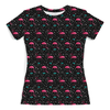 Заказать женскую футболку в Москве. Футболка с полной запечаткой (женская) Розовый фламинго от Romanova - готовые дизайны и нанесение принтов.