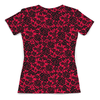 Заказать женскую футболку в Москве. Футболка с полной запечаткой (женская) Красно-черный узор от THE_NISE  - готовые дизайны и нанесение принтов.