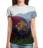 Заказать женскую футболку в Москве. Футболка с полной запечаткой (женская) Барселона от skynatural - готовые дизайны и нанесение принтов.