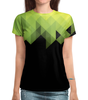Заказать женскую футболку в Москве. Футболка с полной запечаткой (женская) Trianse Green от THE_NISE  - готовые дизайны и нанесение принтов.