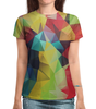 Заказать женскую футболку в Москве. Футболка с полной запечаткой (женская) Geometry color от THE_NISE  - готовые дизайны и нанесение принтов.
