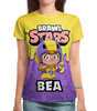 Заказать женскую футболку в Москве. Футболка с полной запечаткой (женская) BRAWL STARS BEA от geekbox - готовые дизайны и нанесение принтов.