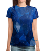 Заказать женскую футболку в Москве. Футболка с полной запечаткой (женская) Blue Polygon от THE_NISE  - готовые дизайны и нанесение принтов.