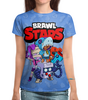 Заказать женскую футболку в Москве. Футболка с полной запечаткой (женская) BRAWL STARS от geekbox - готовые дизайны и нанесение принтов.