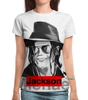 Заказать женскую футболку в Москве. Футболка с полной запечаткой (женская) Майкл Джексон от ualluon - готовые дизайны и нанесение принтов.