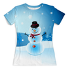 Заказать женскую футболку в Москве. Футболка с полной запечаткой (женская) Снеговик от weeert - готовые дизайны и нанесение принтов.