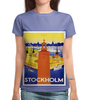 Заказать женскую футболку в Москве. Футболка с полной запечаткой (женская) Стокгольм от acidhouses - готовые дизайны и нанесение принтов.