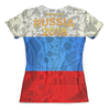 Заказать женскую футболку в Москве. Футболка с полной запечаткой (женская) RUSSIA Design от balden - готовые дизайны и нанесение принтов.