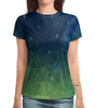 Заказать женскую футболку в Москве. Футболка с полной запечаткой (женская) Green Polygon от THE_NISE  - готовые дизайны и нанесение принтов.