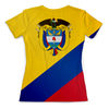Заказать женскую футболку в Москве. Футболка с полной запечаткой (женская) Сборная Колумбии от geekbox - готовые дизайны и нанесение принтов.