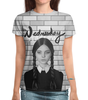 Заказать женскую футболку в Москве. Футболка с полной запечаткой (женская) Wednesday Addams от balden - готовые дизайны и нанесение принтов.