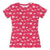 Заказать женскую футболку в Москве. Футболка с полной запечаткой (женская) Красные яблочки от T-shirt print  - готовые дизайны и нанесение принтов.