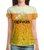 Заказать женскую футболку в Москве. Футболка с полной запечаткой (женская) APIVAS от balden - готовые дизайны и нанесение принтов.