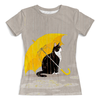 Заказать женскую футболку в Москве. Футболка с полной запечаткой (женская) Кошка Осень от balden - готовые дизайны и нанесение принтов.