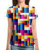 Заказать женскую футболку в Москве. Футболка с полной запечаткой (женская) Pixel Color от Fonzo - готовые дизайны и нанесение принтов.