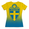 Заказать женскую футболку в Москве. Футболка с полной запечаткой (женская) Сборная Швеции от geekbox - готовые дизайны и нанесение принтов.