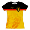 Заказать женскую футболку в Москве. Футболка с полной запечаткой (женская) Сборная Бельгии от geekbox - готовые дизайны и нанесение принтов.