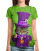 Заказать женскую футболку в Москве. Футболка с полной запечаткой (женская) Cheshire Cat от balden - готовые дизайны и нанесение принтов.