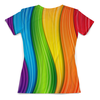 Заказать женскую футболку в Москве. Футболка с полной запечаткой (женская) Colorful Rainbow от Jimmy Flash - готовые дизайны и нанесение принтов.
