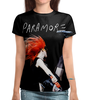 Заказать женскую футболку в Москве. Футболка с полной запечаткой (женская) Paramore от geekbox - готовые дизайны и нанесение принтов.